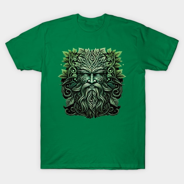 Jack Of The Wood Traditional Pagan Celtic Greenman T-Shirt by Tshirt Samurai